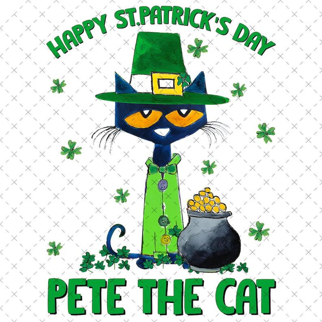 Happy St.patrick's Day Pete the Cat Png, Pete the Cat Png, Children's ...