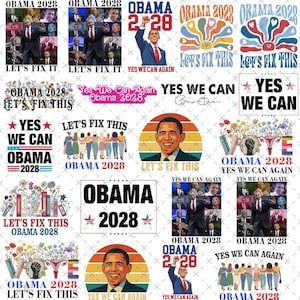 Bundle 60+ Obama 2028 PNG, Barack Obama for President 2028 Election, Obama 48th President of America, Obama PNG Design for Obama Supporters