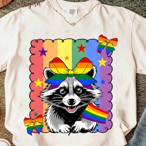 Coquette Raccoon Pride LGBT Png, LGBT Png, Gay Coquette Bow Png, Rainbow LGBT Bow Png, Lgbtq png, Coquette Lgbt Png, Gay Lgbt, Lgbt quotes