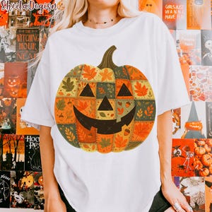 Preppy Floral Pumpkin png, Floral Patchwork png, Fall Pumpkin png, Autumn png, Fall Girly png, Fall Sublimation, Tis the season, Pumpkin png