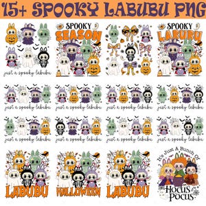 15+ Cute Spooky Doll Monster Characters Bundle Png, Pumpkin Doll For Kids Girls Png, Monster Doll Horror Png, Doll Cartoon Halloween Png