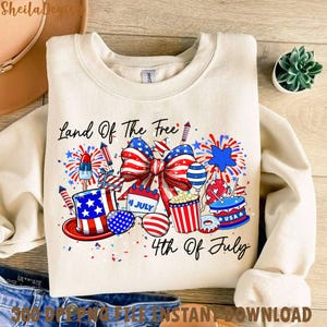 Land of the Free Because of the Brave Svg Png Coquette Memorial Day Svg Png America svg Png Patriotic svg Independence Day Png Sublimation
