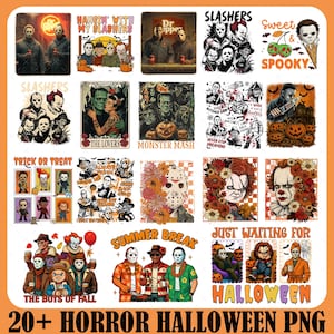 20+ Horror Character Png Bundle, Funny Killers Png, Horror Movie Characters Png, Scary Movies Png, Spooky Season Png, Halloween Movie Png