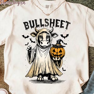 Retro Bullsheet Halloween Png, Moo I Mean Boo Png, Funny Halloween Highland Cow Png, Trendy Cute Cow Shirt Design, Trick Or Treat Png