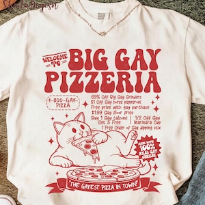 Big Gay Pizzeria png, Pride png, gay png, LGBTQ-png, lesbisch png, inclusief png, trans png, Funny Cat Pride png, Pizza Lover png, Pride Month