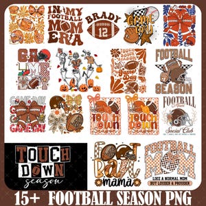 15+ Vintage Football PNG, Football Png, Football Season Sublimation Design, Trendy Football Png, Game Day Png, Touchdown Png, Football Vibes