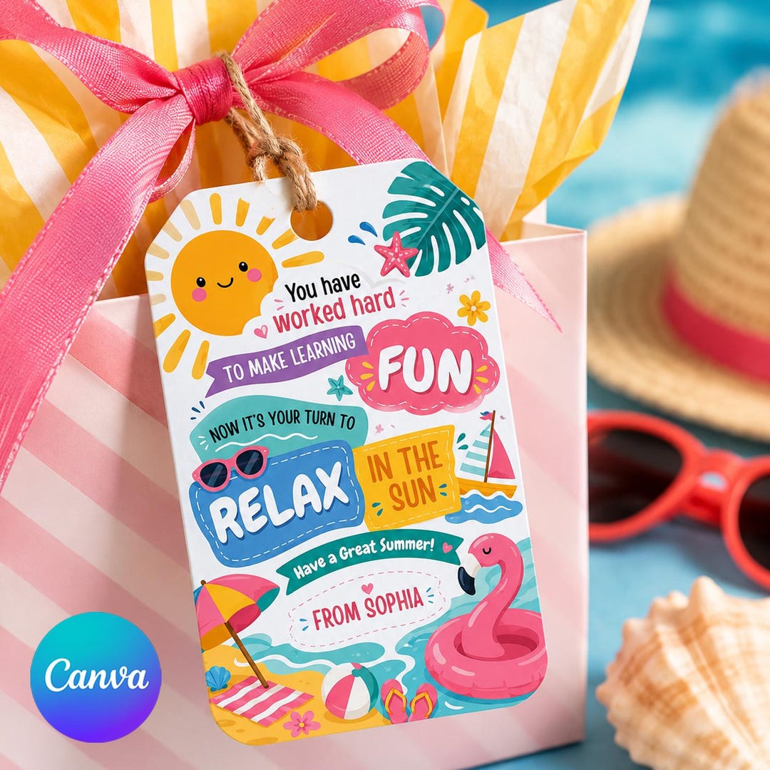 Relax in the Sun Summer Teacher Gift Tag, No Teacher is Cooler Than You ...