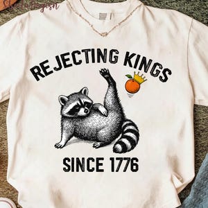 No Kings in America Raccoon Png, No Kings Png, Funny Political Meme Png, Patriotic Png, Lady Liberty Png, Social Justice Png, Anti-Trump Png