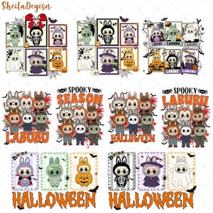 10+ Cute Spooky Doll Monster Characters Bundle Png, Pumpkin Doll For Kids Girls Png, Monster Doll Horror Png, Doll Cartoon Halloween Png