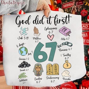 Christian 6 7 Meme Png, God Did It First Png, Six Seven PNG, Funny 6 7 Meme PNG, Six Seven Png, 6 7 Is What God Completes Png, Jesus Png