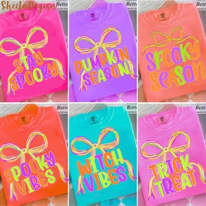 Bundle Spooky Season Png, Preppy Halloween Coquette Bow Png, Neon Halloween Brushstroke Sublimation, Girly Spooky Cute Ghost Png,Spooky Mama