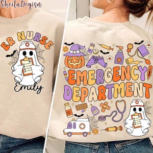 Emergency Department Halloween Png, ER Nurse Png, Halloween Ghost Nurse Png, Emergency Nurse Shirt, Er Halloween Gift For Nurse, Spooky Boo
