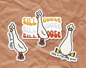 Silly Goose Sticker, Goose sticker, Silly Goose Vinyl Die Cut Sticker, Funny Sticker, Waterproof, Laptop Sticker, Water Bottle Sticker
