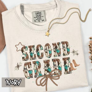 Comfortkleuren shirt op western niveau, bijpassend shirt leraar team, luipaardshirt cadeau leraar tweede leerjaar, cowboy tshirt leraar