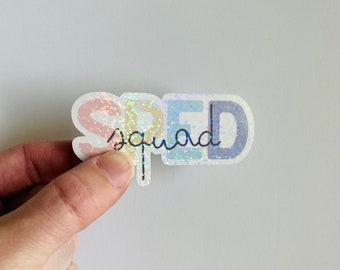Special Education Teacher Gift Sticker, SPED Squad Decal, Glitter Sticker, SPED Teacher Appreciation Gift, School Staff Gift