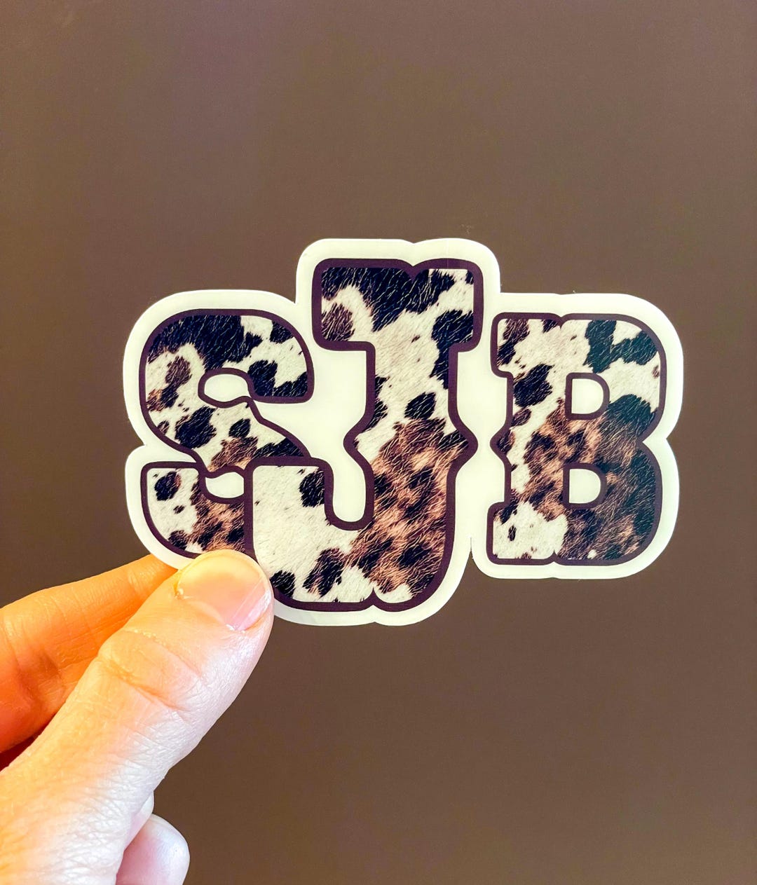 Cowhide Sticker Custom Monogram Sticker, Country Style Cowhide Monogram Decal ...