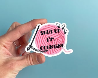 Funny Crochet Sticker - Gift for Crocheters, Knitters and Yarn Lovers - Craft Room Vinyl Decal, Waterproof Yarn Sticker, Crafters Gift