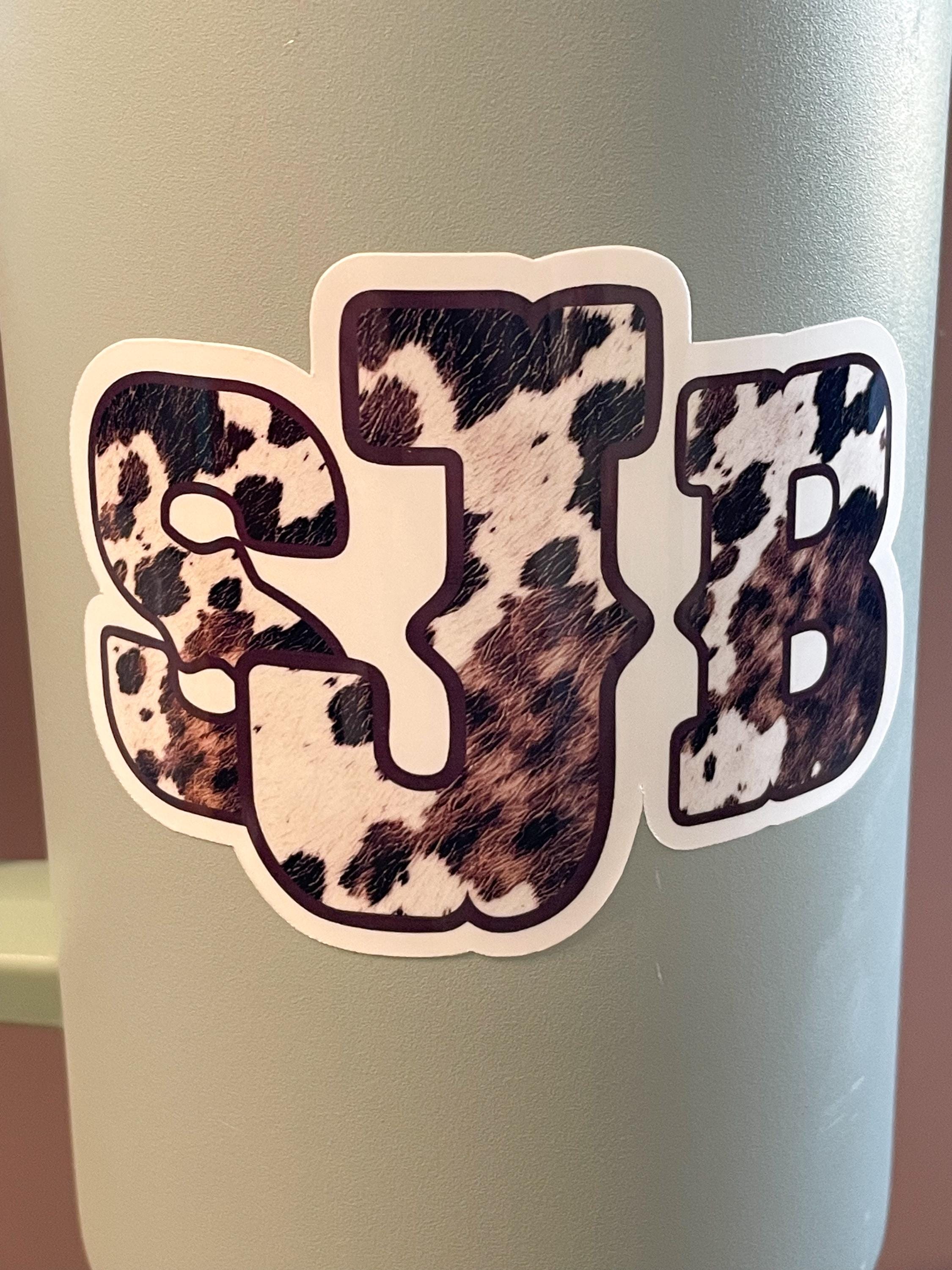 Country Monogram Custom Monogram Sticker, Country Style Cowhide Monogram Decal ...