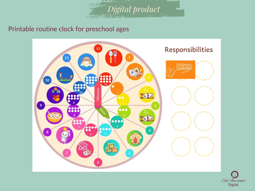 Printable Routine Clock for Toddlers, Preschoolers, and Primary School ...