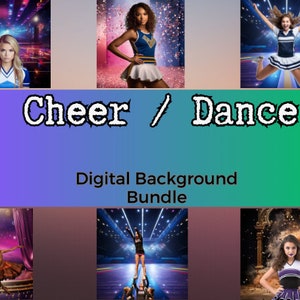 Cheer Digital Background, Cheerleading Download, Senior Night Graphic, Dance Event Photo, Social Media Template, Web Design Poster