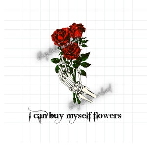 Miley flowers png, I can buy myself flowers  , skeleton hand rose,
