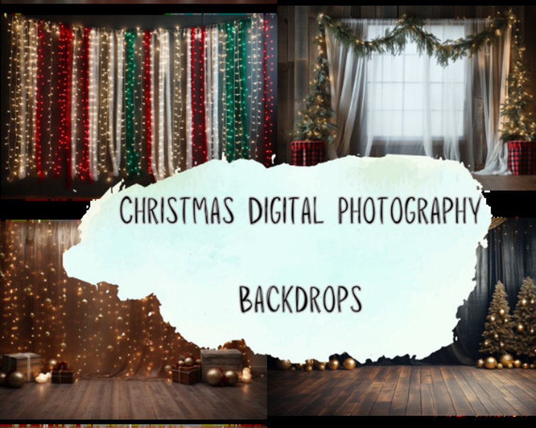 Christmas Digital Backdrop, Virtual Celebration, Photo Overlay ...