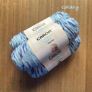 Caron Simply Soft Speckle acrylic yarn  Worsted weight  Galaxy   Ready to ship