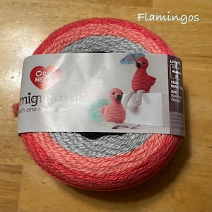 Red Heart Amigurumi Yarn Flamingo  Ready to ship