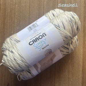 Caron Simply Soft Speckle acrylic yarn  Worsted weight  Seashell Ready to ship