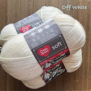 Red Heart Soft Acrylic yarn 10 oz Worsted weight   Off White  Ready to ship
