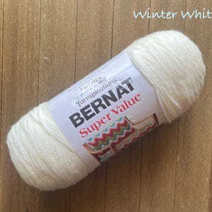 Bernat Super Saver Yarn Winter White Worsted Weight Acrylic Yarn Ready to ship