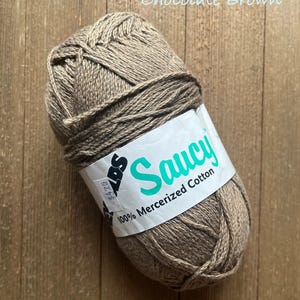 Reynolds Saucy Mercerized  Cotton Yarn Worsted weight     Chocolate Brown Ready to ship