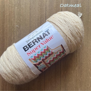 Bernat Super Value Yarn Oatmeal  Worsted Weight Acrylic Yarn Ready to ship