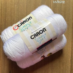 Caron Simply acrylic yarn  Worsted weight  White  Ready to ship