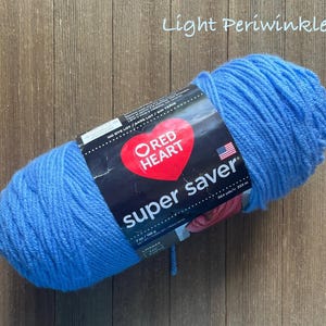 Red Heart Super Saver Acrylic yarn Light Periwinkle worsted weight 7 oz  Ready to ship