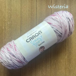Caron Simply Soft Speckle acrylic yarn  Worsted weight  Wisteria  Ready to ship