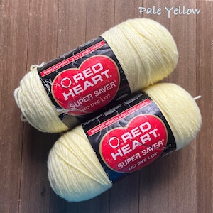Red Heart Super Saver No dye lot  Acrylic yarn. worsted weight 8 oz each  Pale Yellow  Ready to ship