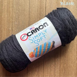 Caron Simply acrylic yarn  Worsted weight  Black Ready to ship
