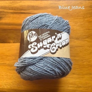 Lily Sugar n Cream Cotton Yarn Worsted weight Cotton   Blue Jeans Ready to ship