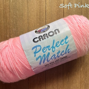Caron Perfect Match  Acrylic yarn 8 oz. Worsted Weight Soft Pink  Made in the USA Ready to ship Destash