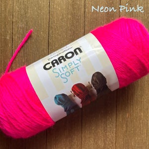 Caron Simply acrylic yarn  Worsted weight  Neon Pink Ready to ship