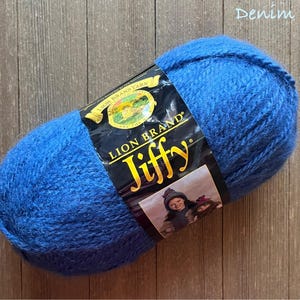 Lion Brand Jiffy Quick & Easy Bulky weight acrylic yarn  Demim Ready to ship discontinued color destash yarn