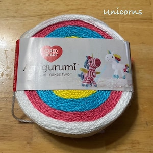 Red Heart Amigurumi Yarn Unicorn  Ready to ship