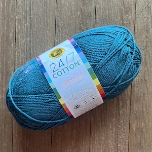 Lion Brand 24/7 Cotton Yarn Worsted weight  Mercerized Cotton Dragonfly   Ready to ship