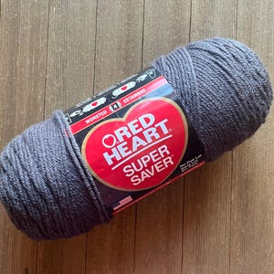 Red Heart Super Saver Acrylic yarn. worsted weight 7 oz each  Charcoal Ready to ship