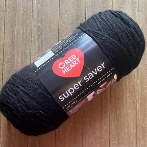 Red Heart Super Saver Acrylic yarn. worsted weight 7 oz each  Black  Ready to ship