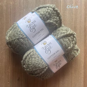 Yarn Bee Cotton XXL Olive Bulky Weight 100% Cotton Yarn Ready to ship