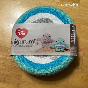 Red Heart Amigurumi Yarn Narwhal  Ready to ship