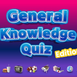 Quiz de connaissances générales - 50 questions à choix multiples - 10 questions d&#39;image - PowerPoint compatible - téléchargement numérique