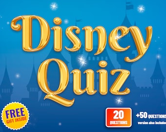 The Ultimate Disney Family Quiz, Trivia Game, Power point Download, Perfect Gift for Kids.